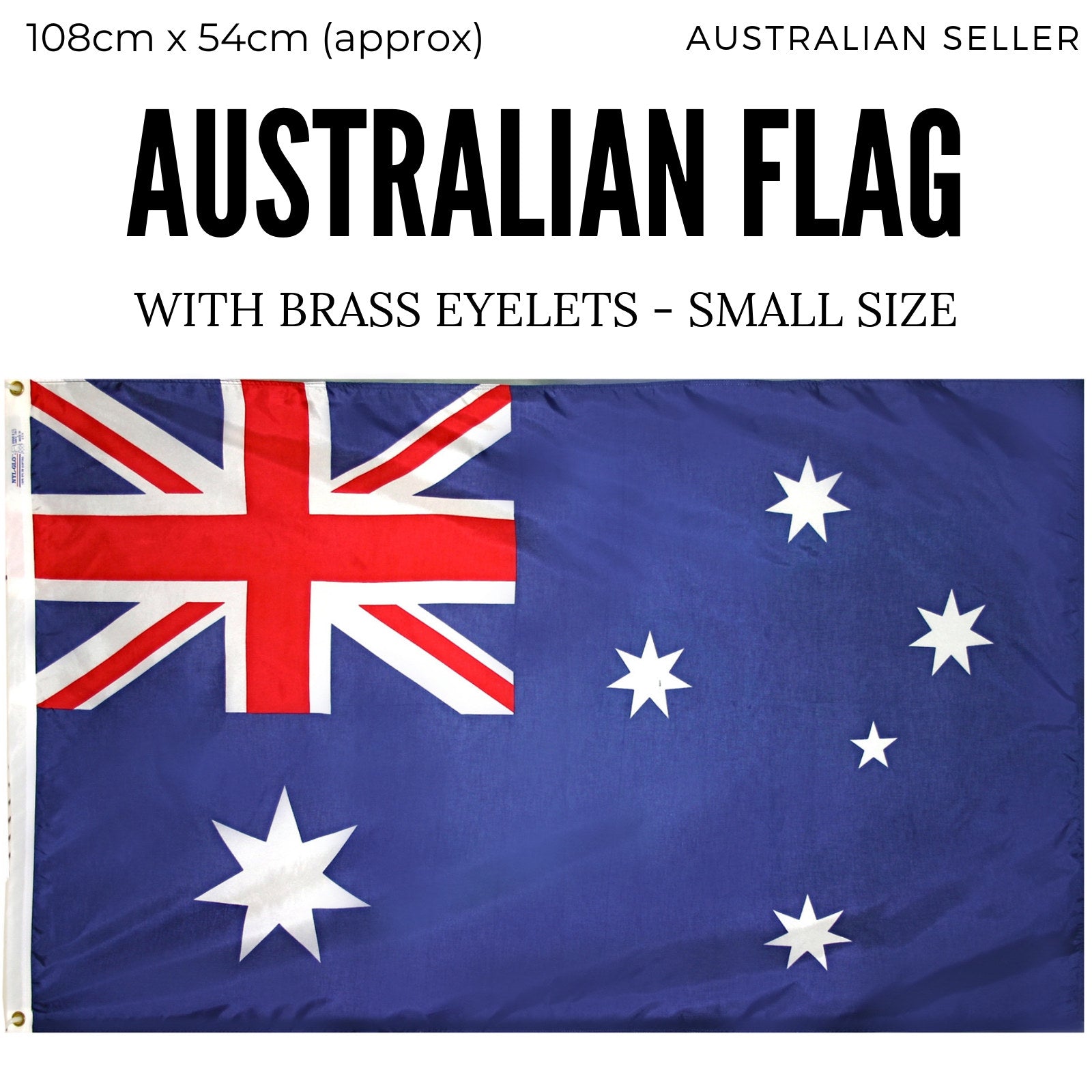 AUSTRALIA FLAG Aussie 108cm x 54cm with Brass Eyelets for Easy Hanging - SuperSaverAU - view 3