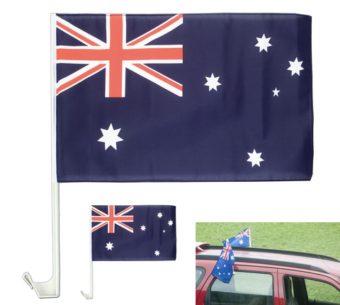 AUSTRALIA CAR FLAG with Window Clip, 30cm x 45cm, 2 Pack for Australia Day - SuperSaverAU - view 2