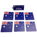 Premium Australia Flag Coasters Set - 6 Pack, 9 x 9cm