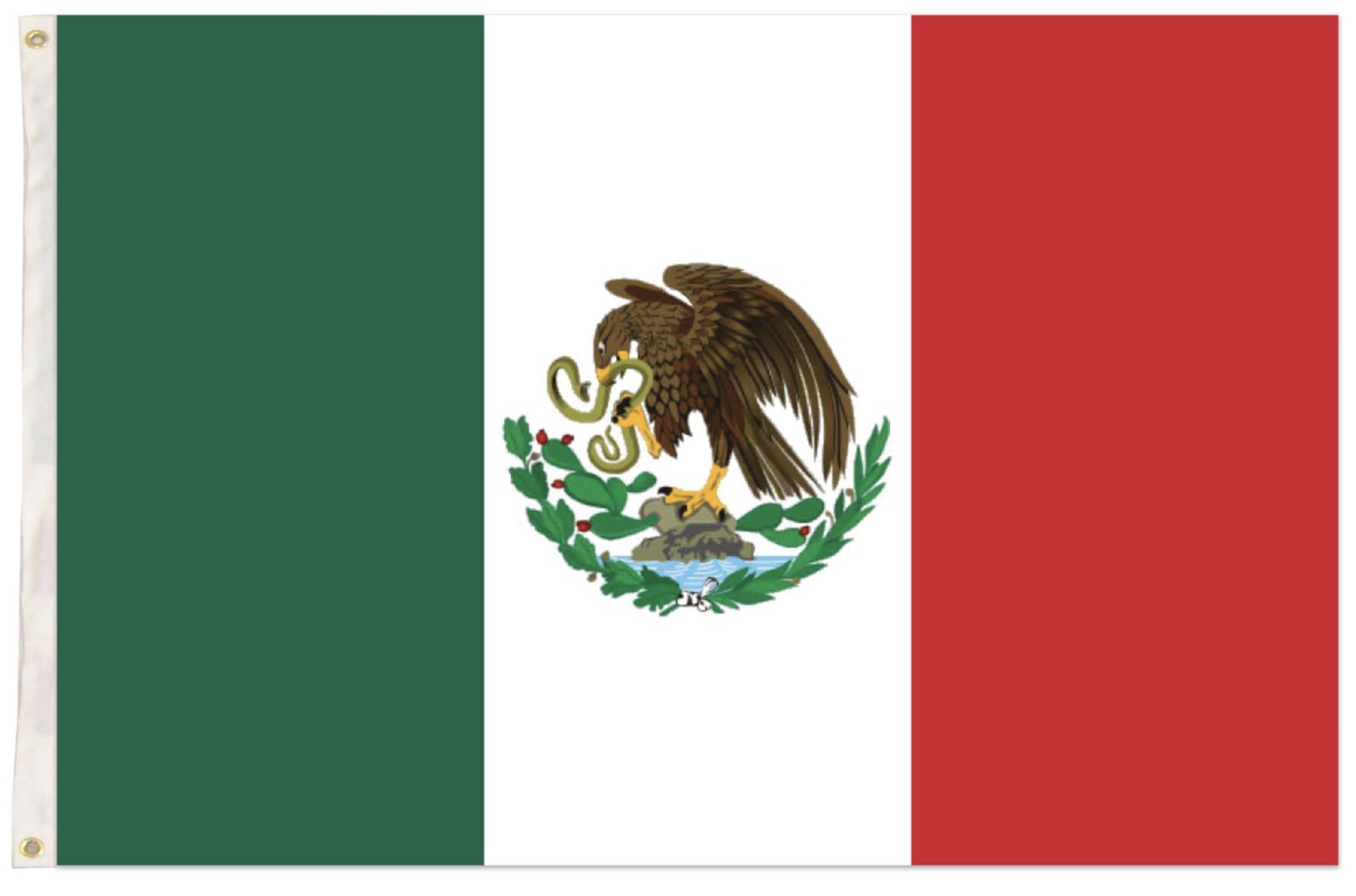 Mexico Mexican Flag Heavy Duty Outdoor 150cm x 90cm with Brass Eyelets - SuperSaverAU - view 1