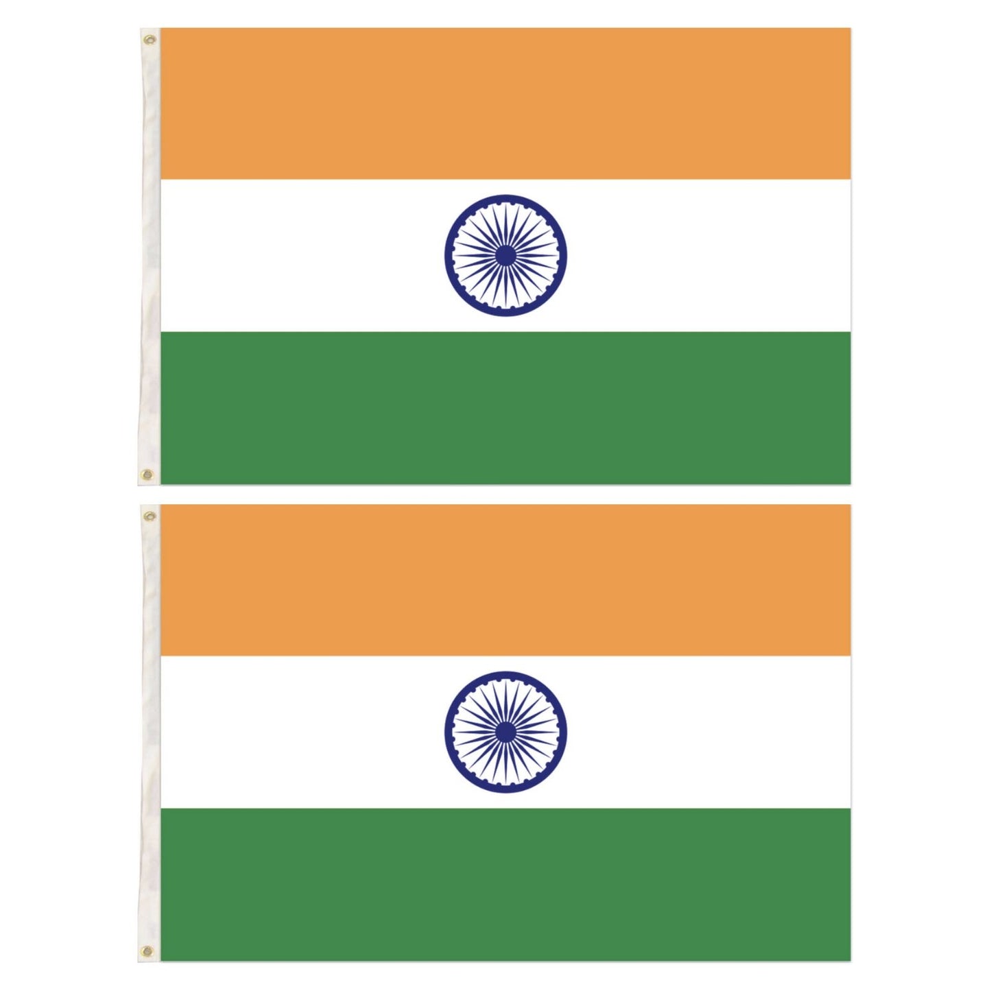 Premium 2 Pack India Country Flags Heavy Duty with Brass Eyelets - 150cm x 90cm