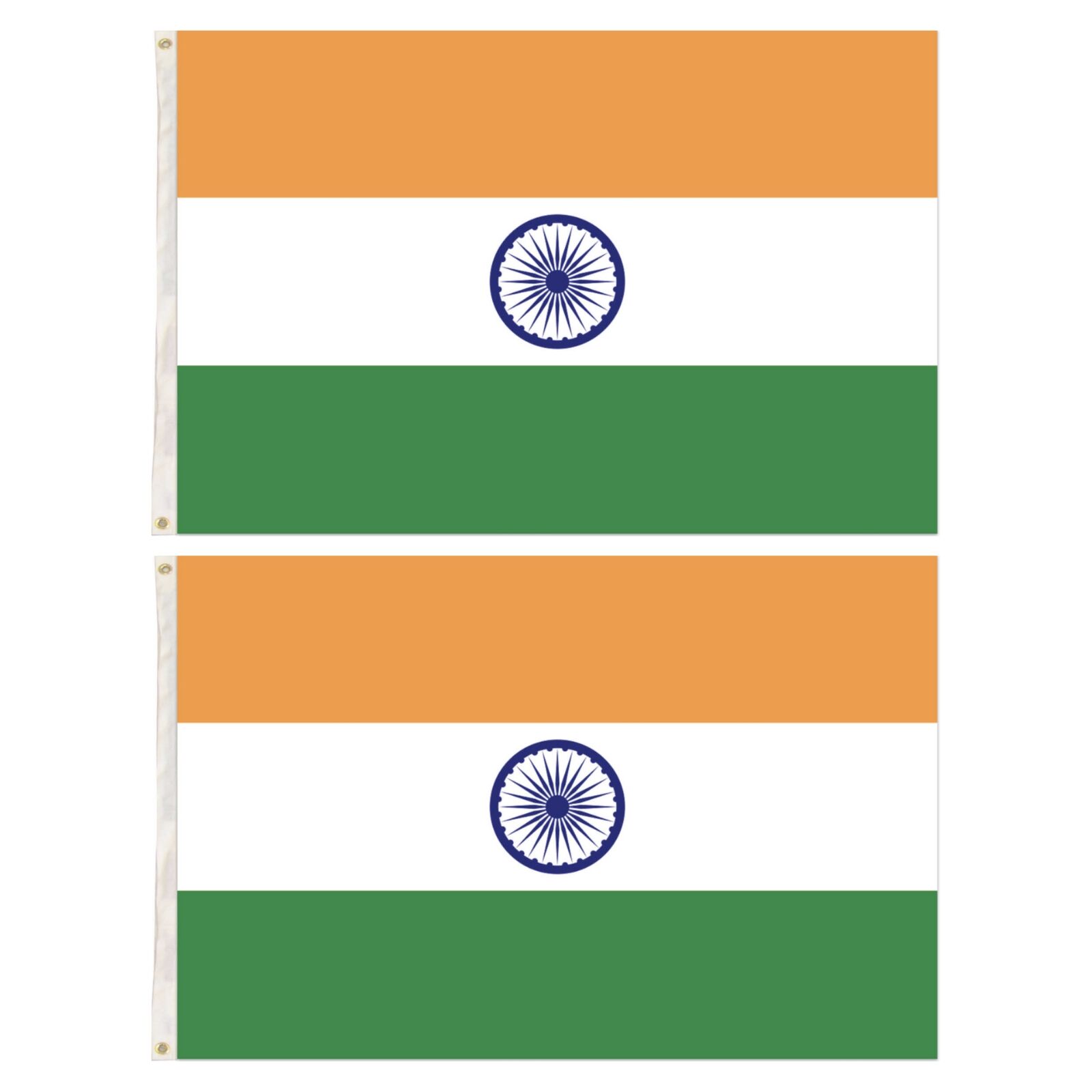 Premium 2 Pack India Country Flags Heavy Duty with Brass Eyelets - 150cm x 90cm - SuperSaverAU - view 3