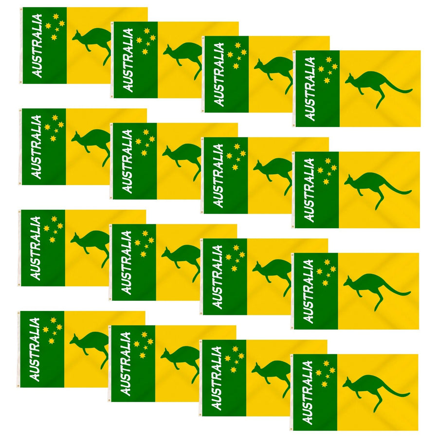 Australian Green and Yellow Flag – 90x150cm, 12x Durable Flags for Events - SuperSaverAU - view 1