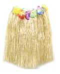 40cm HAWAIIAN HULA SKIRT Tropical Costume Dress Lei Grass Flower Party Adult - Natural - SuperSaverAU - view 2