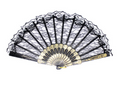 Premium Lace Folding Hand Fan - Black