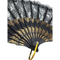 Premium Lace Folding Hand Fan - Black