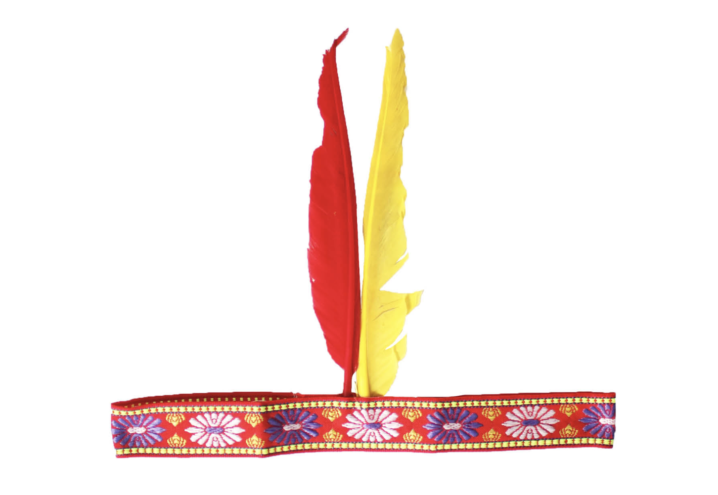 Premium Two Feather Costume Headband with Elastic Fit