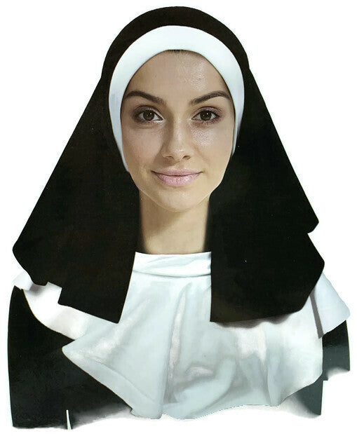 NUN Headpiece & Neckpiece Set Kit Collar Saints Sinners Church Sister Party - SuperSaverAU - view 1
