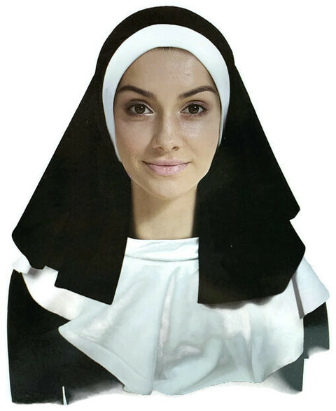 NUN Headpiece & Neckpiece Set Kit Collar Saints Sinners Church Sister Party - SuperSaverAU - view 1