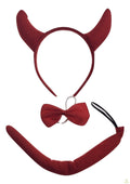 DEVIL HEADBAND Red Furry Horns Ears Marabou Trim Halloween Shiny Headpiece - SuperSaverAU - view 2