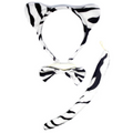 2pc Set Animal Headband w Bow Tail Rabbit + Zebra Ears Costume Halloween Party - SuperSaverAU - view 3