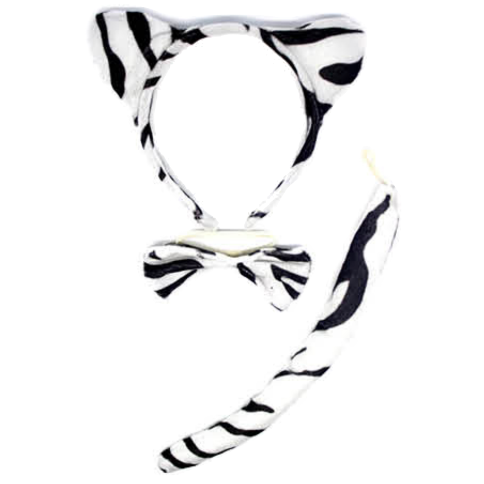 2pc Set Animal Headband w Bow Tail Rabbit + Zebra Ears Costume Halloween Party - SuperSaverAU - view 3