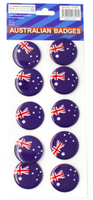 Premium Australian Flag Enamel Badges - 10 Pieces