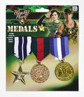 Premium Army Soldier Costume Medals - 3pcs