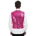 Premium Mens Sequin Vest Waistcoat - Pink, One Size