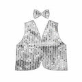Premium Kids Sequin Vest & Bow Tie Set - Silver