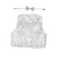 Premium Kids Sequin Vest & Bow Tie Set - Silver