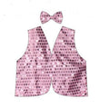 Premium Kids Sequin Vest & Bow Tie Set - Light Pink