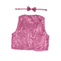 Premium Kids Sequin Vest & Bow Tie Set - Light Pink