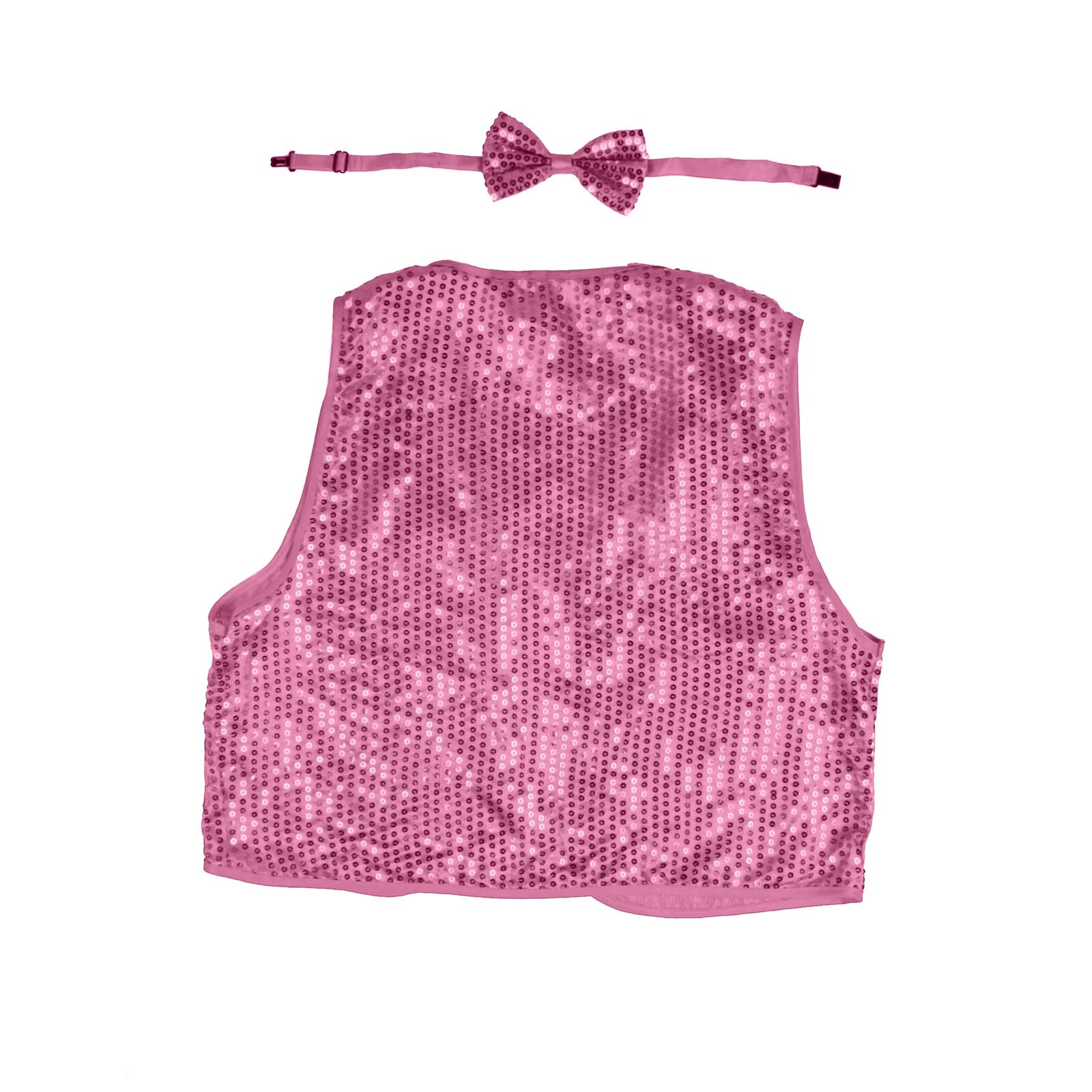 Premium Kids Sequin Vest & Bow Tie Set - Light Pink