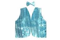 Premium Kids Sequin Vest & Bow Tie Set - Sky Blue