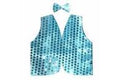 Premium Kids Sequin Vest & Bow Tie Set - Sky Blue