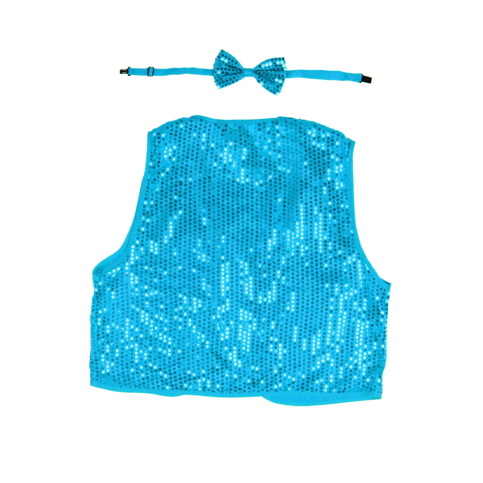 Premium Kids Sequin Vest & Bow Tie Set - Sky Blue