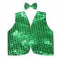 Premium Kids Sequin Vest & Bow Tie Set - Green