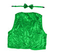 Premium Kids Sequin Vest & Bow Tie Set - Green
