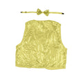 Premium Kids Sequin Vest & Bow Tie Set - Gold/Yellow