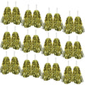 Premium Metallic Cheerleading Pom Poms with Easy-Grip Handles - Yellow, Set of 12 Pairs