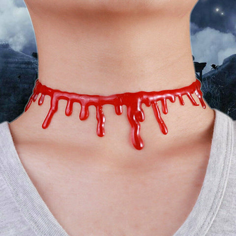 Halloween Red Fake Blood Choker Necklaces - Gothic Fashion Jewelry - SuperSaverAU - view 2