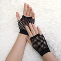 Premium Fingerless Fishnet Gloves - Black, 1 Pair