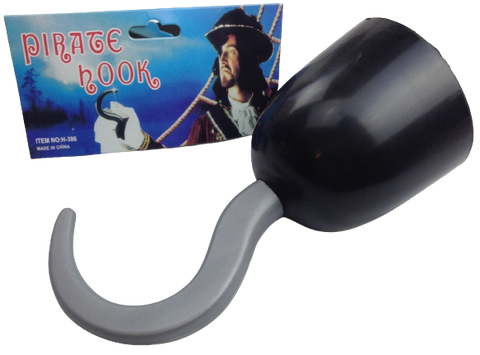 Premium Pirate Hook Hand Costume Accessory - Black/Silver