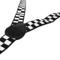 Premium Men's Black White Checkered Adjustable Y Back Suspenders