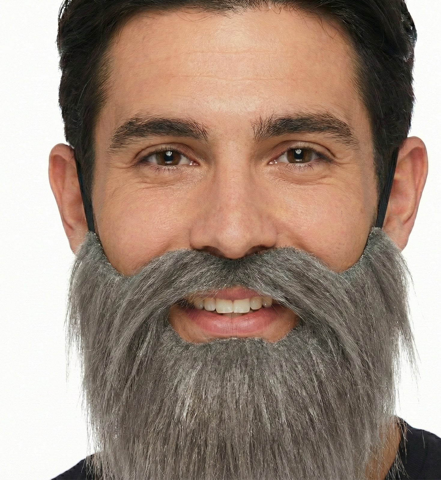 Premium Party Beard & Moustache Costume Prop - Grey