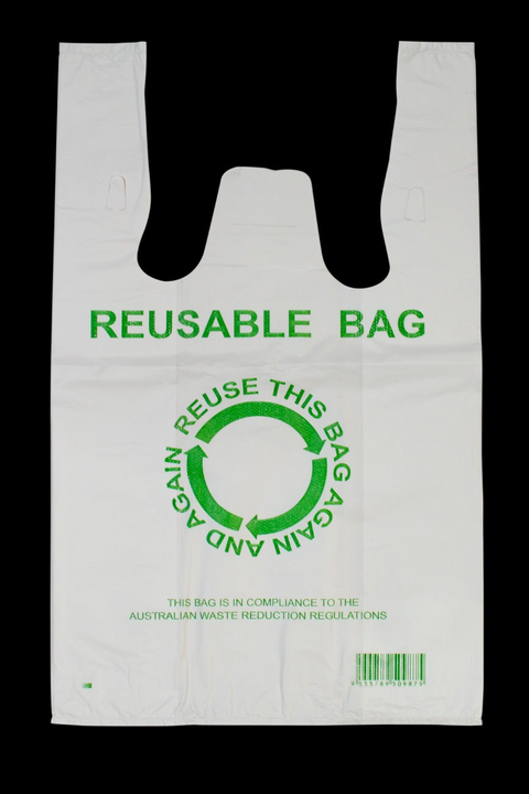 500pcs 33×55cm Eco Design Reusable Plastic Singlet Shopping Bags Grocery Carry Checkout - SuperSaverAU - view 2