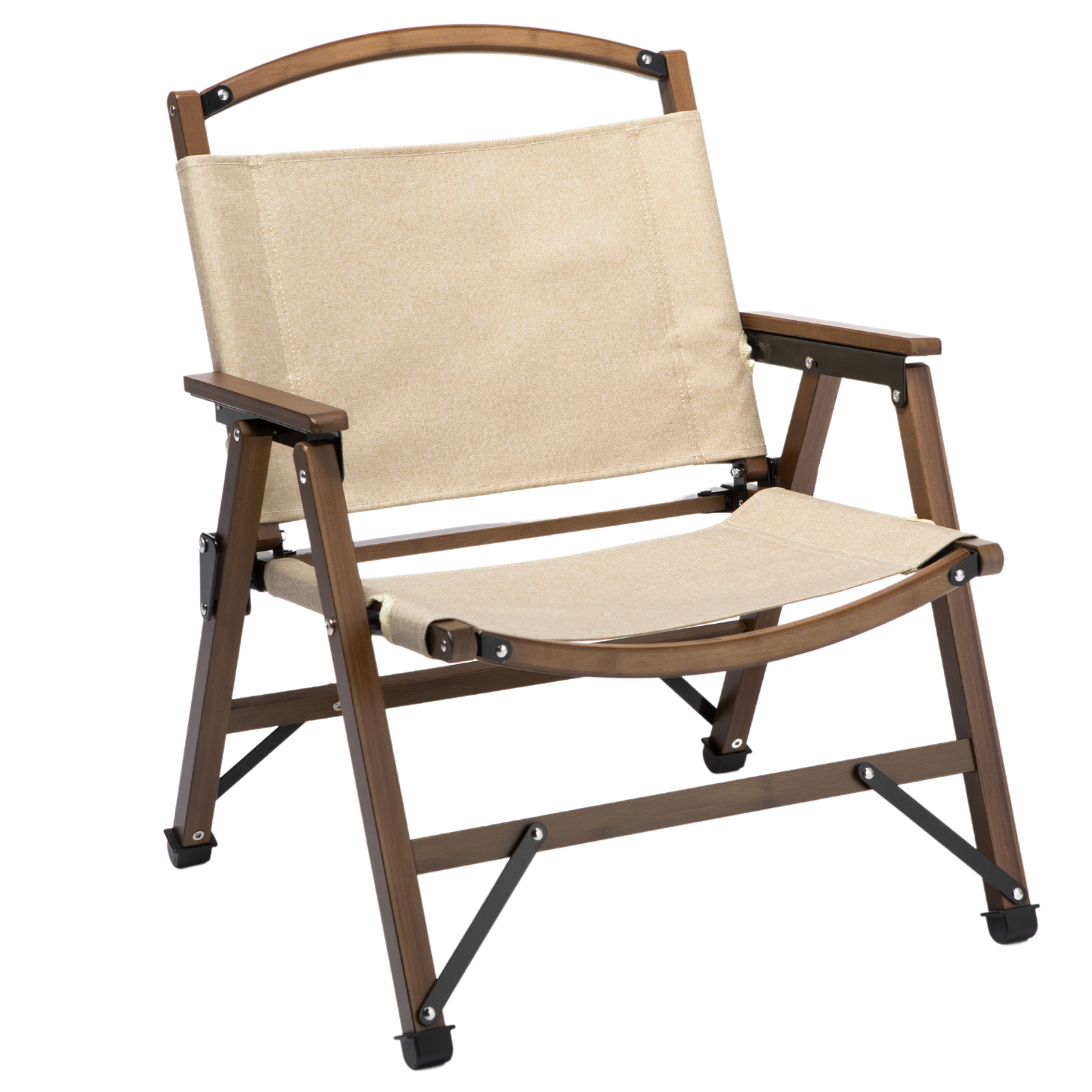 Premium Bamboo Camping Table & 2 Chair Set - Light Brown