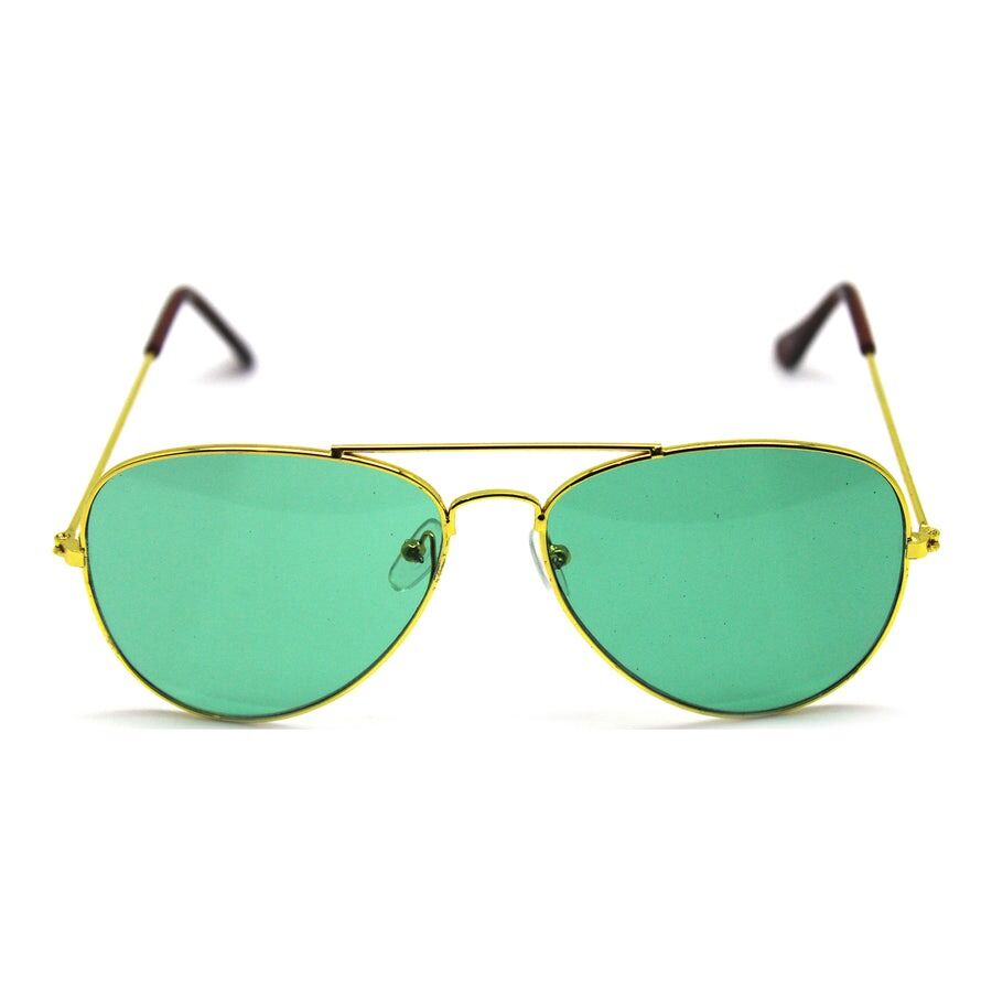 Premium Green and Yellow Aviator Party Glasses - 2 Pair Novelty Set
