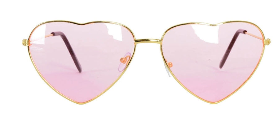 Heart Sun Glasses Metal Frame Party Costume Love Sunnies - Light Pink - SuperSaverAU - view 1