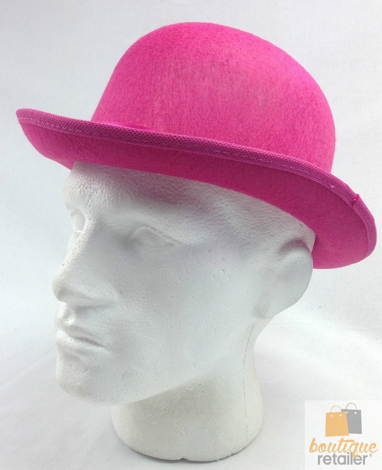 BOWLER HAT Party Vintage Costume Derby Felt Dance Halloween in Hot Pink - SuperSaverAU - view 3
