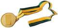 Premium Metal Winner Gold Medal with Ribbon - Green/Gold, 40cm