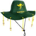 Australian Cork Hat – Green with Gold Kangaroo Embroidery Aussie Australia Day - SuperSaverAU - view 1