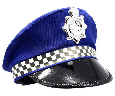 Premium Police Officer Pilot Costume Hat - Blue