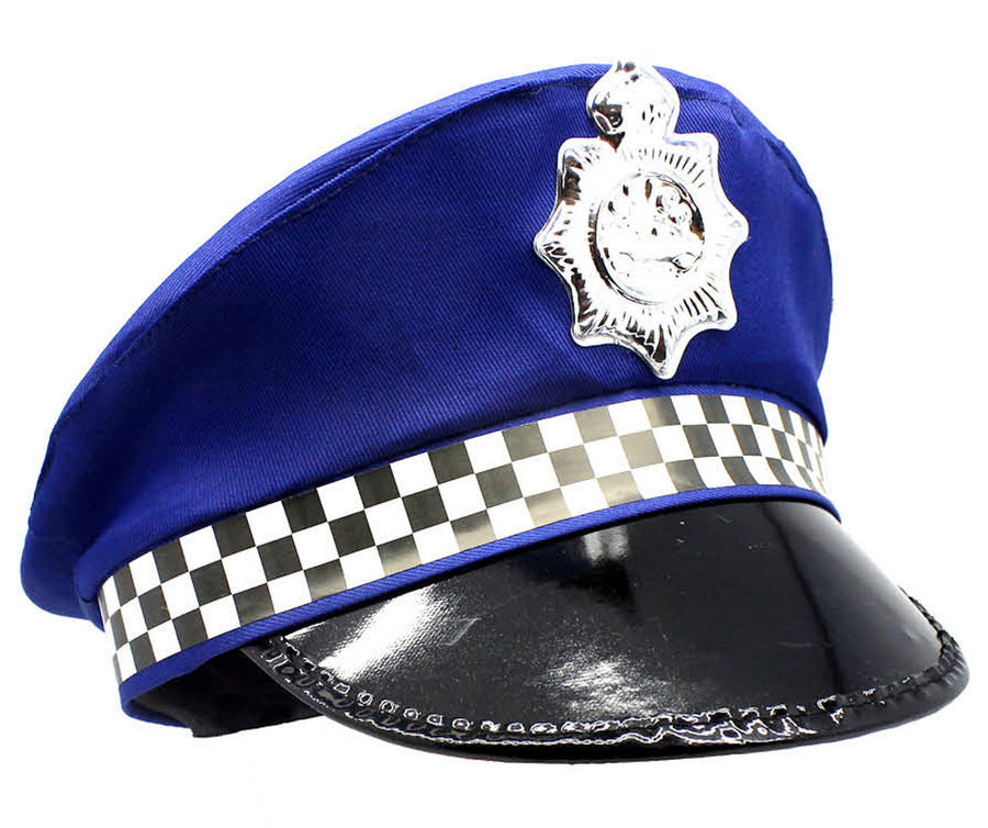 Premium Police Officer Pilot Costume Hat - Blue
