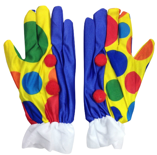 CLOWN GLOVES Costume Fancy Dress Circus Fancy Dress Halloween Funny One Size - SuperSaverAU - view 1