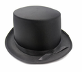 SATIN TOP HAT Costume Party Cap Fancy Dress Trilby Fedora One Size - Black - SuperSaverAU - view 1