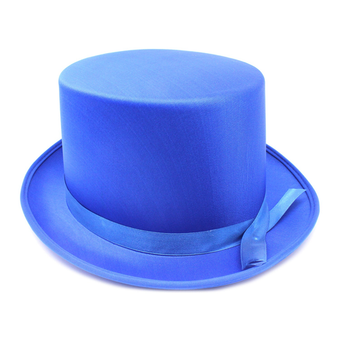 Premium Satin Top Hat for Costume Parties - Blue