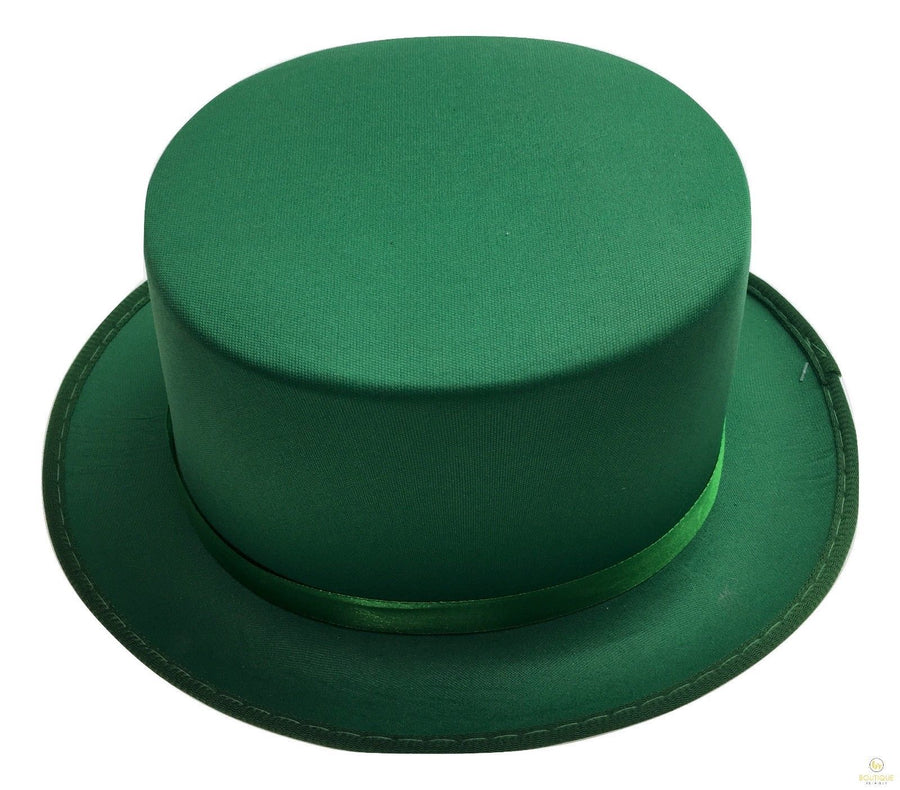 SATIN TOP HAT Costume Party Cap Fancy Dress Trilby Fedora One Size - Green - SuperSaverAU - view 1