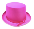 Premium Satin Top Hat for Costume Parties - Hot Pink